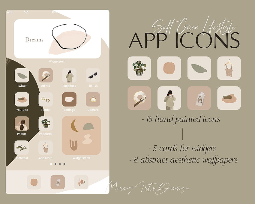 Buy Vintage Aesthetic Ios 16 App Icons Theme Pack Earthy Iphone Online in  India  Etsy