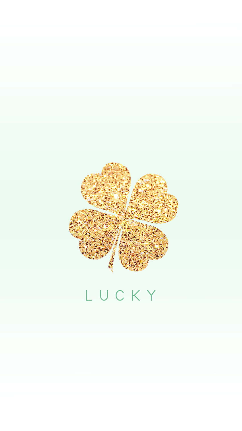 Lucky Gold Glitter Empat Daun Semanggi wallpaper ponsel HD