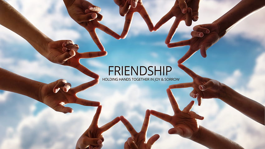 logo przyjaźni,przyjaźń,zespół,wspólnota,niebo,współpraca, przyjaciele razem Tapeta HD