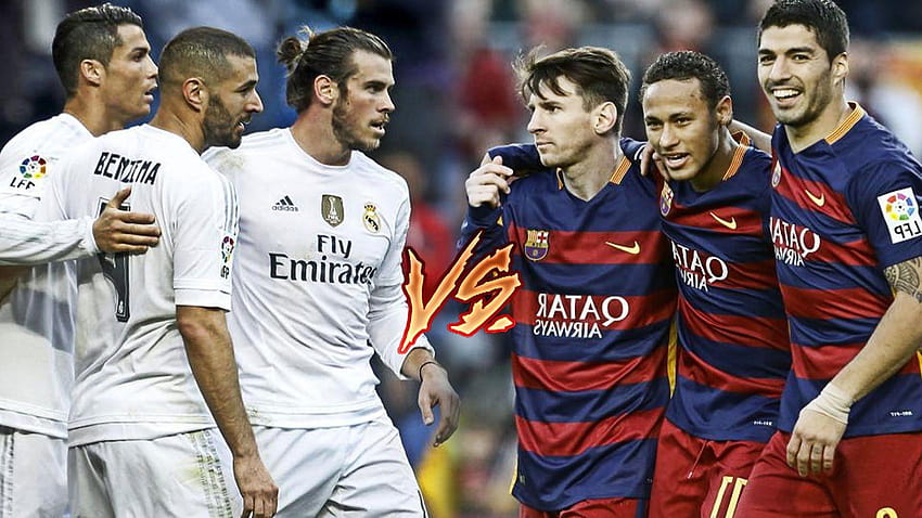 Bale, Benzema, C. Ronaldo gegen Messi, Suarez, Neymar HD-Hintergrundbild