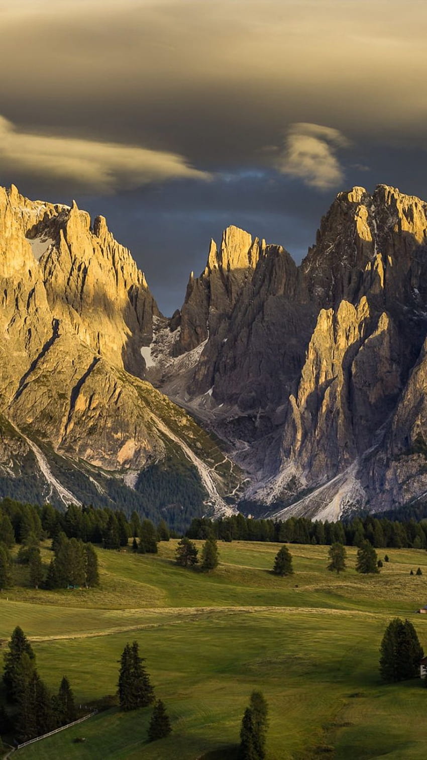 イタリア 自然 山 ドロミテセタスウォール、ドロミテ モバイル HD電話の壁紙