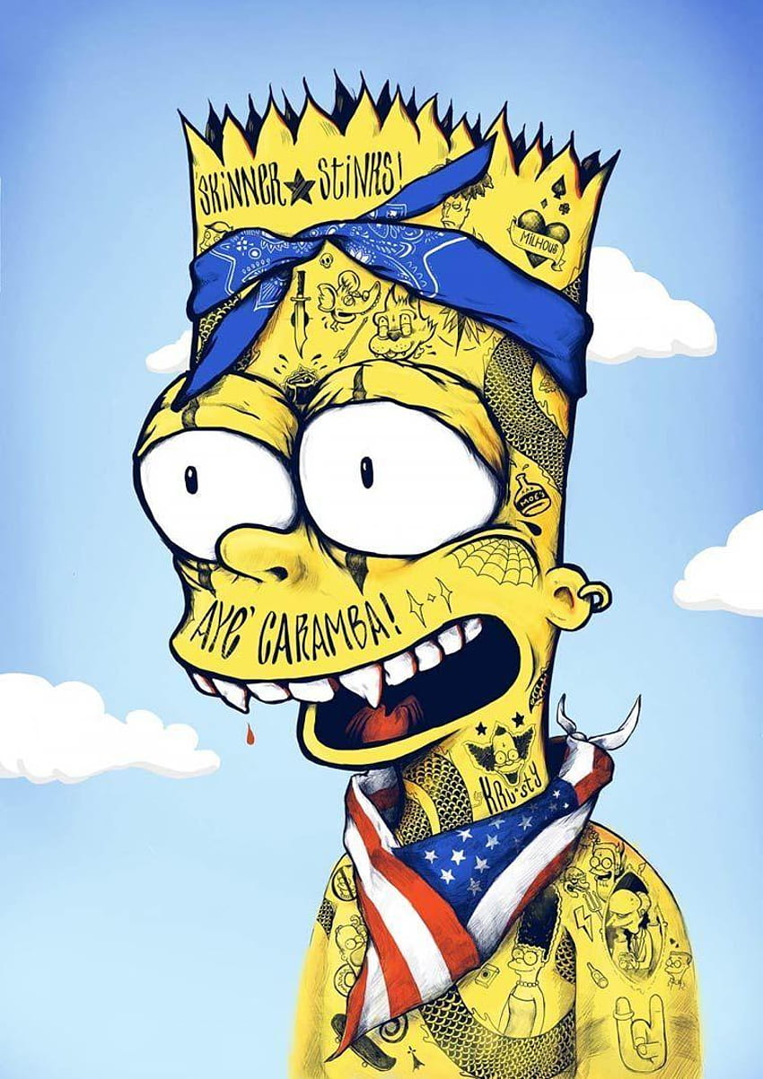 Bootleg Bart – Uma série divertida que mistura Simpsons e cultura, bart supreme HD phone wallpaper