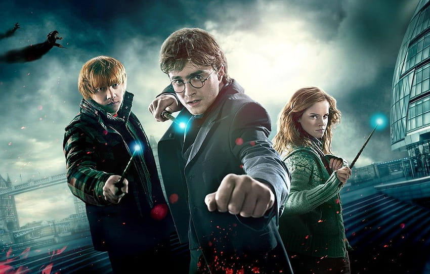 Harry Potter, Ron Weasley, Hermiona Granger, Harry, Harry Potter Ron Weasley Hermiona Granger Tapeta HD