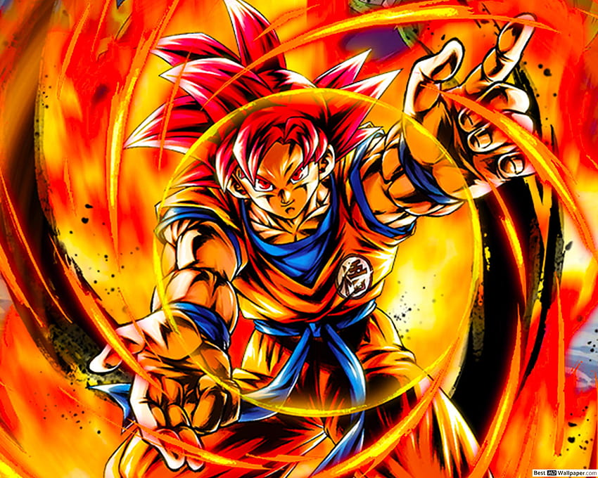 Super-Saiyajin-Gott Goku aus Dragon Ball Super [Dragon Ball Legends Arts] für Goku-Super-Saiyajin-Computer HD-Hintergrundbild
