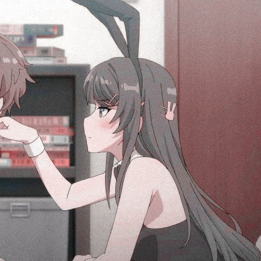Download Matching Anime Couple Bunny Icons Wallpaper