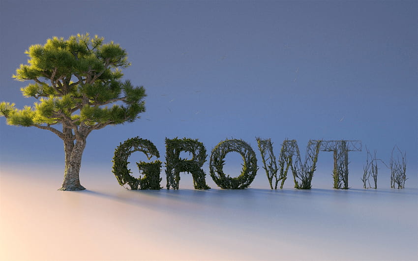 성장 개념, 창의적인 3D 문자, 비즈니스 HD 월페이퍼