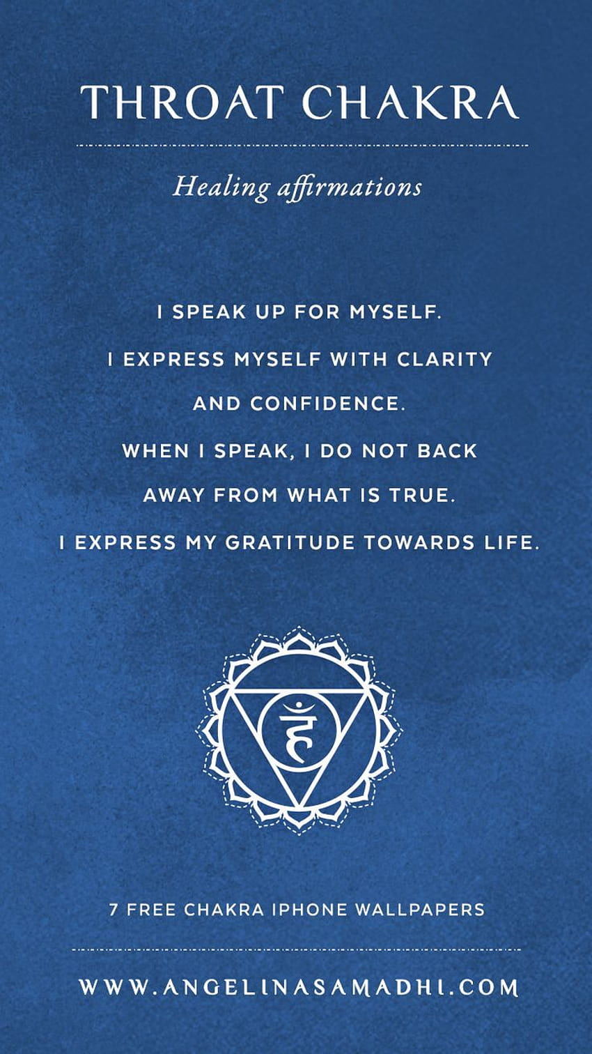 Throat Chakra Healing Affirmations – chakra affirmations, chakras, energy, healing, blockages, a… HD phone wallpaper