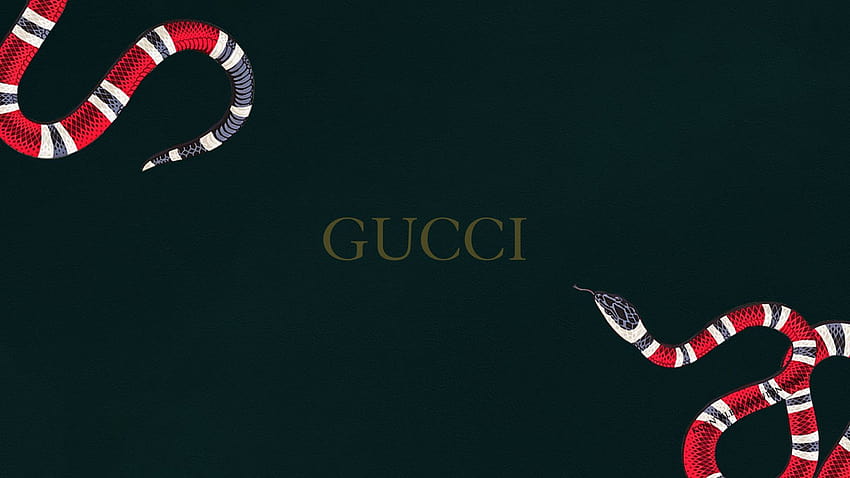 Gucci Word With Red Black Snake In Green Backgrounds Gucci, red gucci HD wallpaper