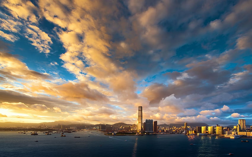 Les 4 meilleurs arrière-plans de Hong Kong sur la hanche, le coucher du soleil de la ville de Hong Kong Fond d'écran HD