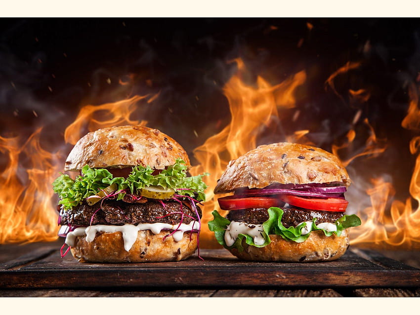 Hot & Spicy Burger Complete Mix, bom hambúrguer papel de parede HD