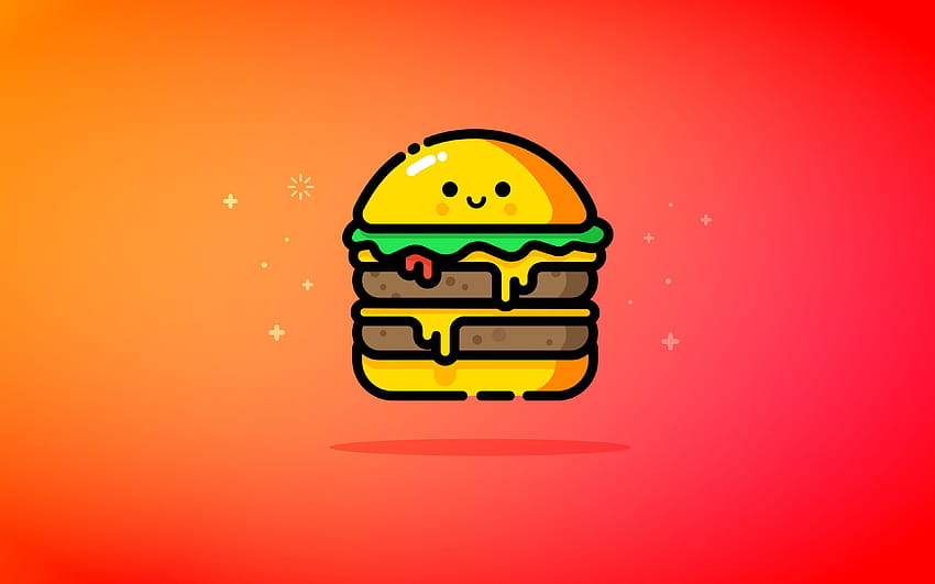 3840x2400 cheese burger, orange, smiley, food, minimal, ultra 16:10, , 3840x2400 , background, 14874, minimal orange HD wallpaper