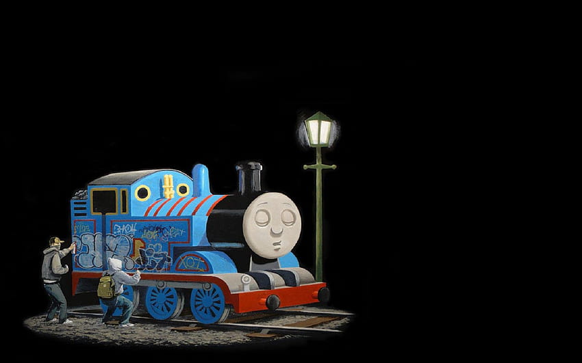 train locomotive à vapeur graffiti thomas le moteur de réservoir minimalisme, thomas train Fond d'écran HD