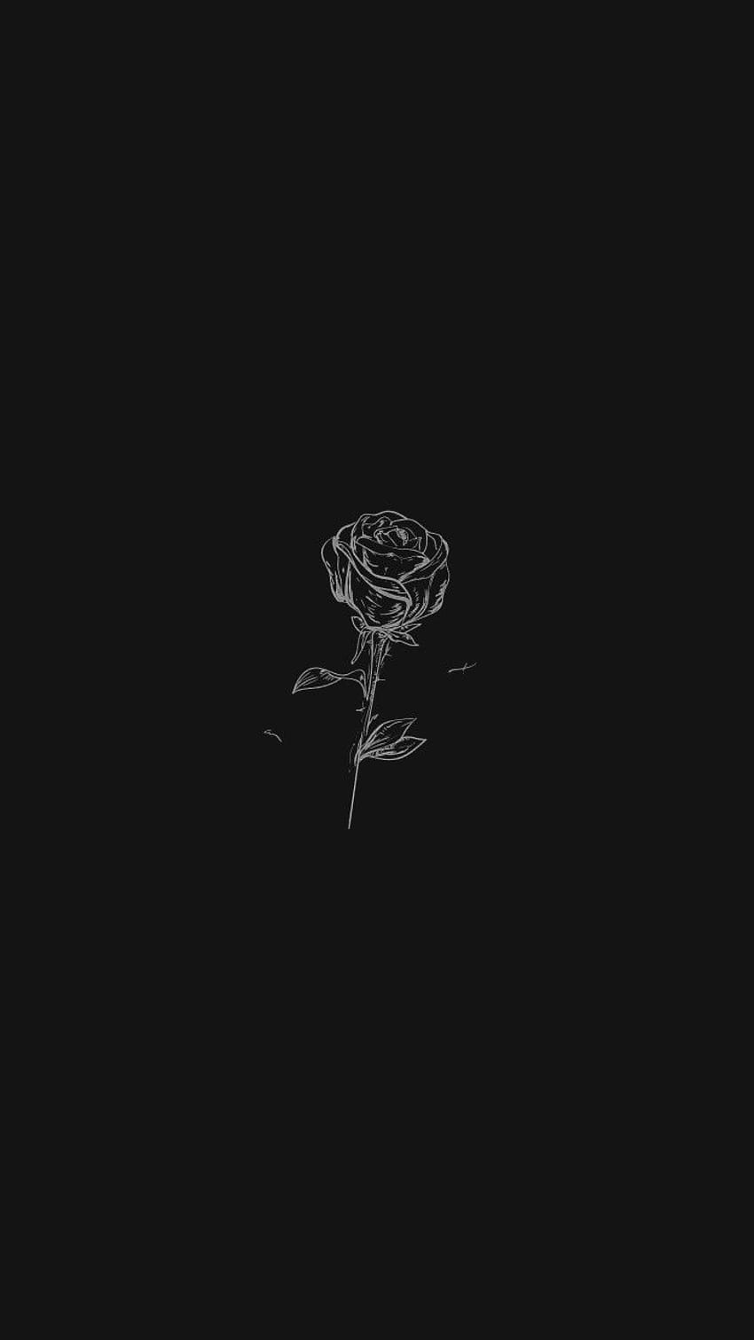 Ästhetische Rosen in Schwarz und Weiß, gepostet von Michelle Sellers, ästhetische Rosen in Schwarz HD-Handy-Hintergrundbild