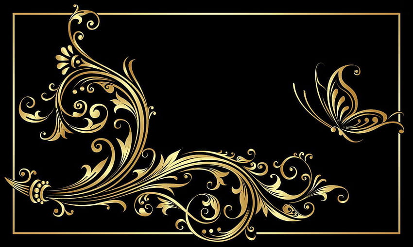 Black and gold by moonbeam1212, black gold background vector HD wallpaper