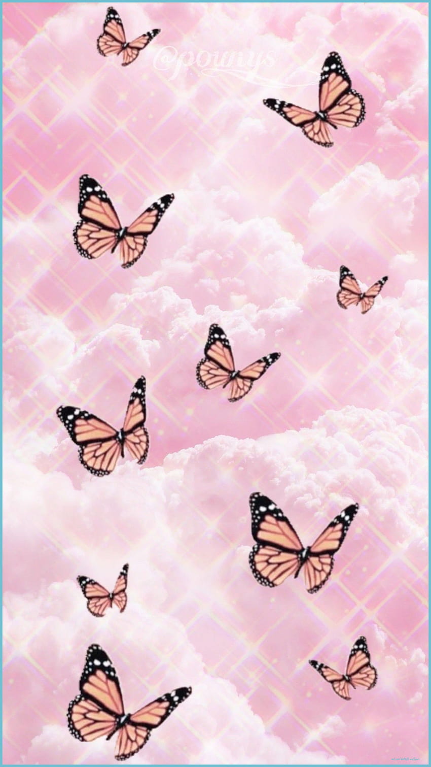 Sevimli Estetik Pembe Kelebek, sevimli estetik kelebek HD telefon duvar kağıdı