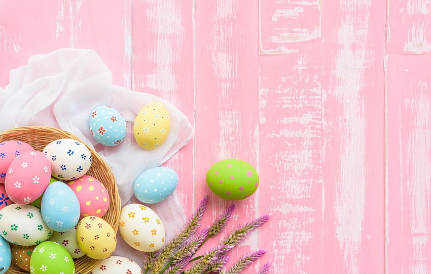 flowers, eggs, Easter, flowers, spring, Easter, eggs, easter pastel HD wallpaper