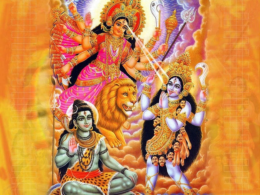 Devi Durga, hindu durga maa'nın 3 boyutlu tanrısı HD duvar kağıdı