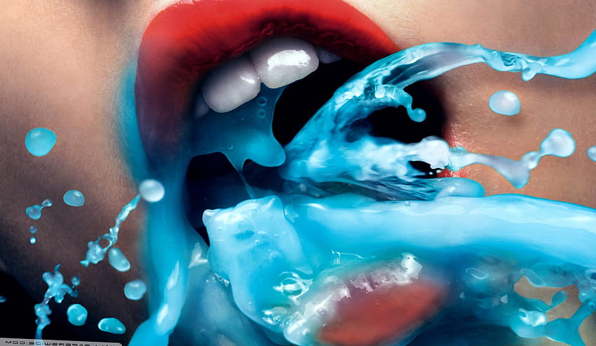 : water, blue, turquoise, mouth, lip, computer , organ, close up, tooth, jaw, 1920x1116 px, , abstract sketch up, colourful paints, cool , minima artworks, retro ivintage 1920x1116, cool lips HD wallpaper