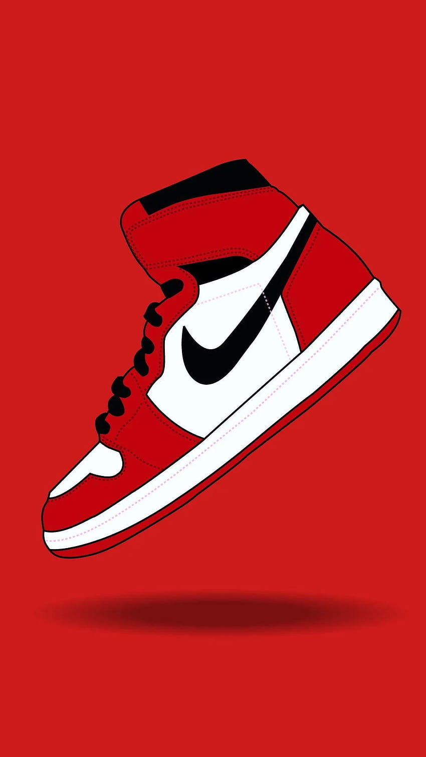 2020년 Nike Air Jordan 1 Android/iPhone X, 빨간색 신발 android HD 전화 배경 화면