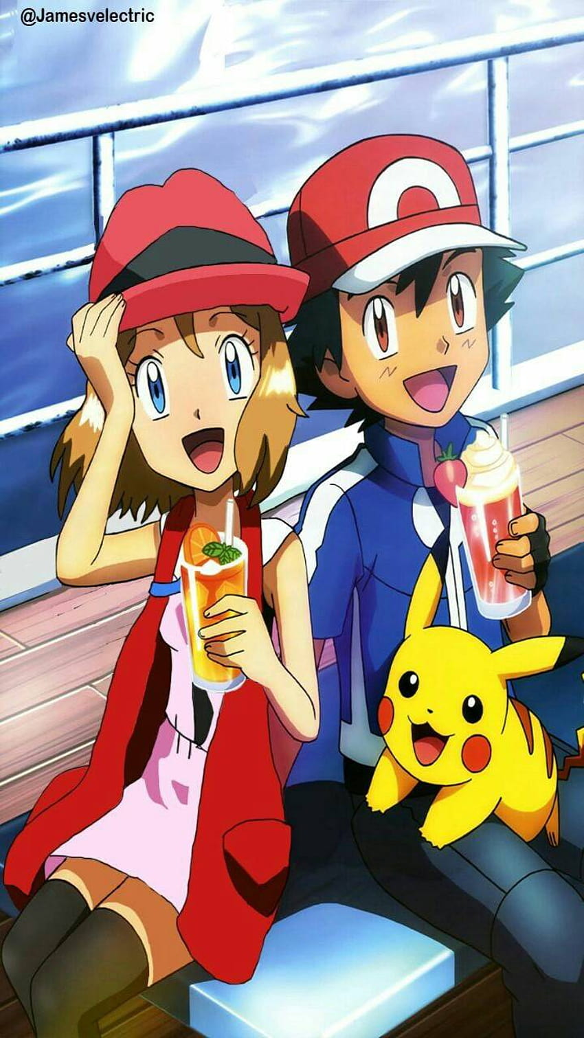 Pokémon Asche und Serena HD-Handy-Hintergrundbild