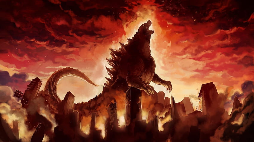 Godzilla ardiente fondo de pantalla