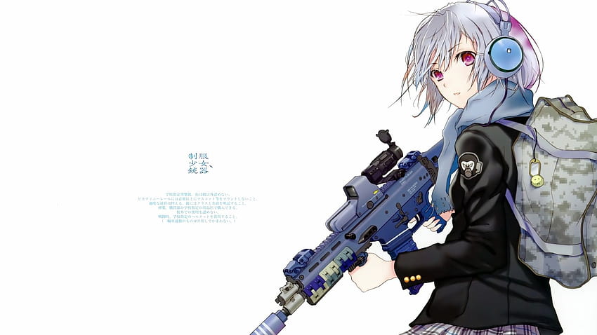 Anime 1920x1080, aesthetic gun girl HD wallpaper