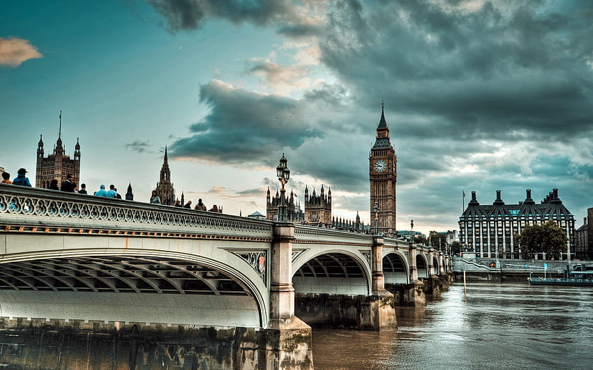 Miasta Westminster Bridge Big Ben Londyn Anglia Tapeta HD