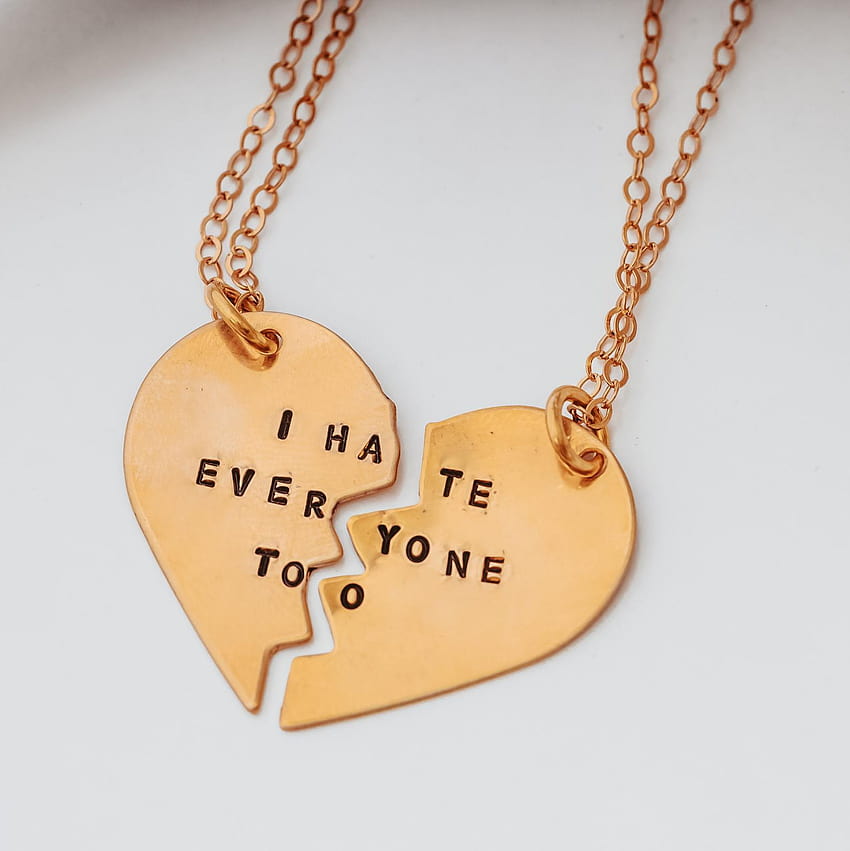 I HATE EVERYONE TOO Broken Heart Friendship Necklaces, bff necklace HD phone wallpaper