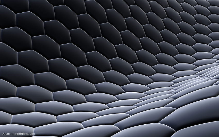ancha de panal de rejilla gris acero de tela de textura hexagonal 3d, patrón hexagonal 3d fondo de pantalla
