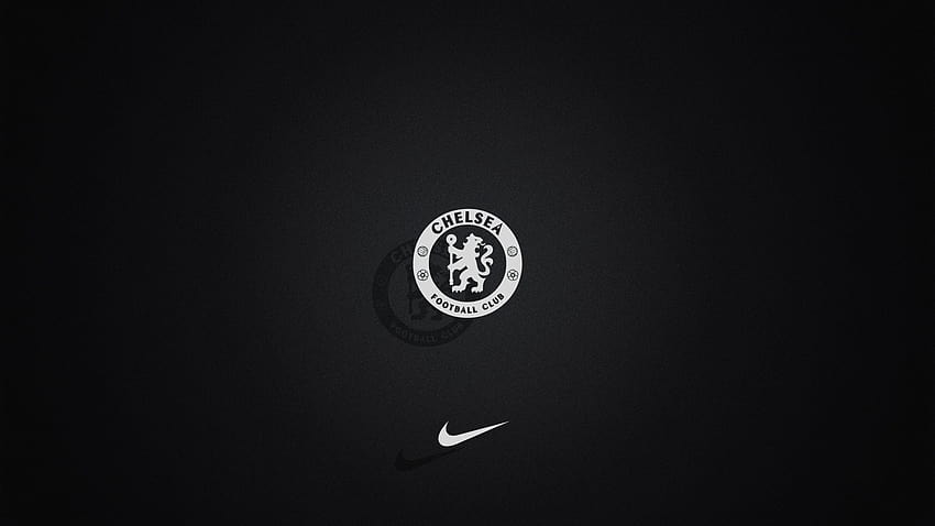 лого, Chelsea FC, Nike, черен фон, монохромен / и мобилни фонове, chelsea fc тъмен HD тапет