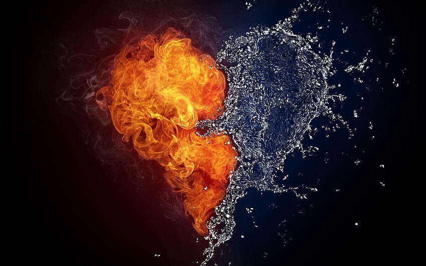 hearts on fire, heart on fire HD wallpaper