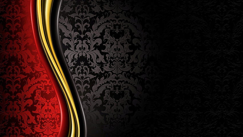 Nouveau Luxe Royal Grand Noir Or Rouge Abstrait Fond d'écran HD