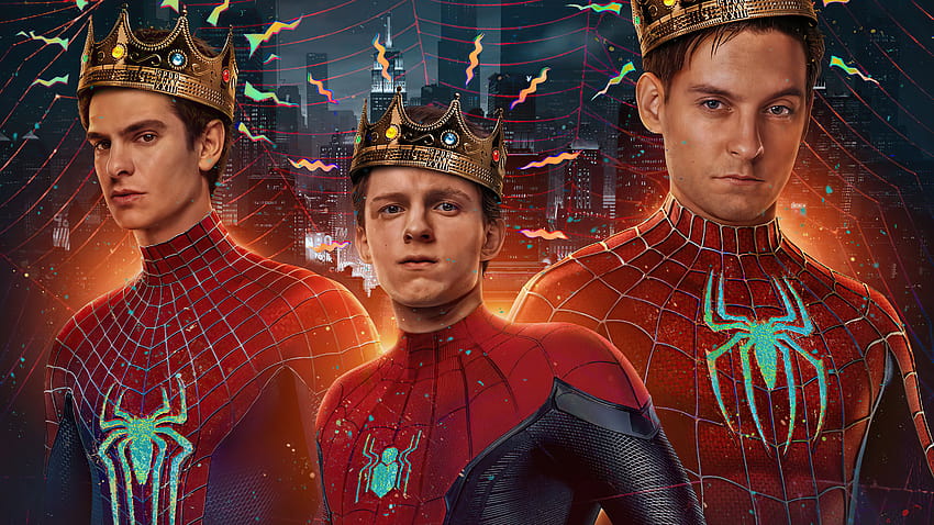 SpiderManNoWayHome Peterparker TobeyMaguire AndrewGarfield TomHolland Spiderverse, Films, Arrière-plans et, tobey maguire spider man Fond d'écran HD