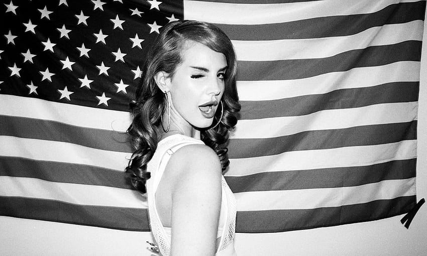 Lana Del Rey BW American Flag women females, women flag HD