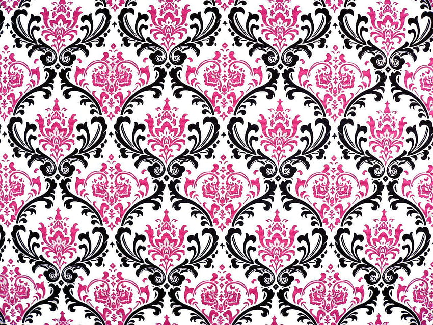 Pink Black Damask, pink and black damask HD wallpaper