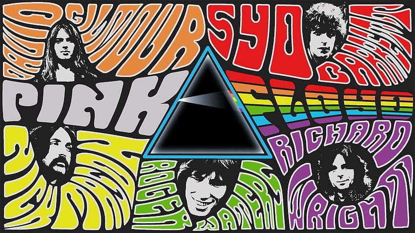 Muzyka Grupy Pink Floyd psychedelic dark side Muzyka rockowa Kolaż muzycy Rock Band Psychodeliczny rock, band rock Tapeta HD