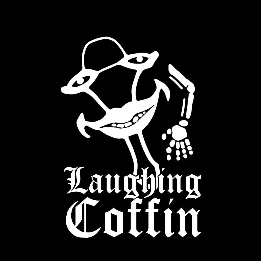 Laughing Coffin LC Avatar Lettering White, ковчег мем HD тапет за телефон