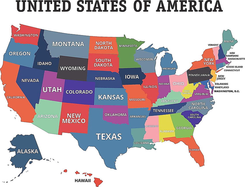 Mapa dos Estados Unidos, mapa de nós papel de parede HD