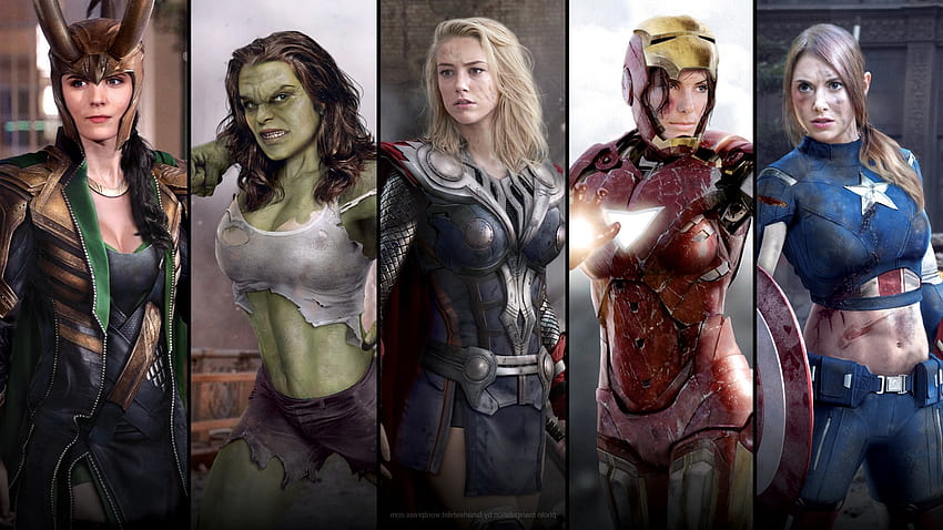 2925973 / women the avengers heroes captain america iron man hulk manipulation thor loki, women loki HD wallpaper