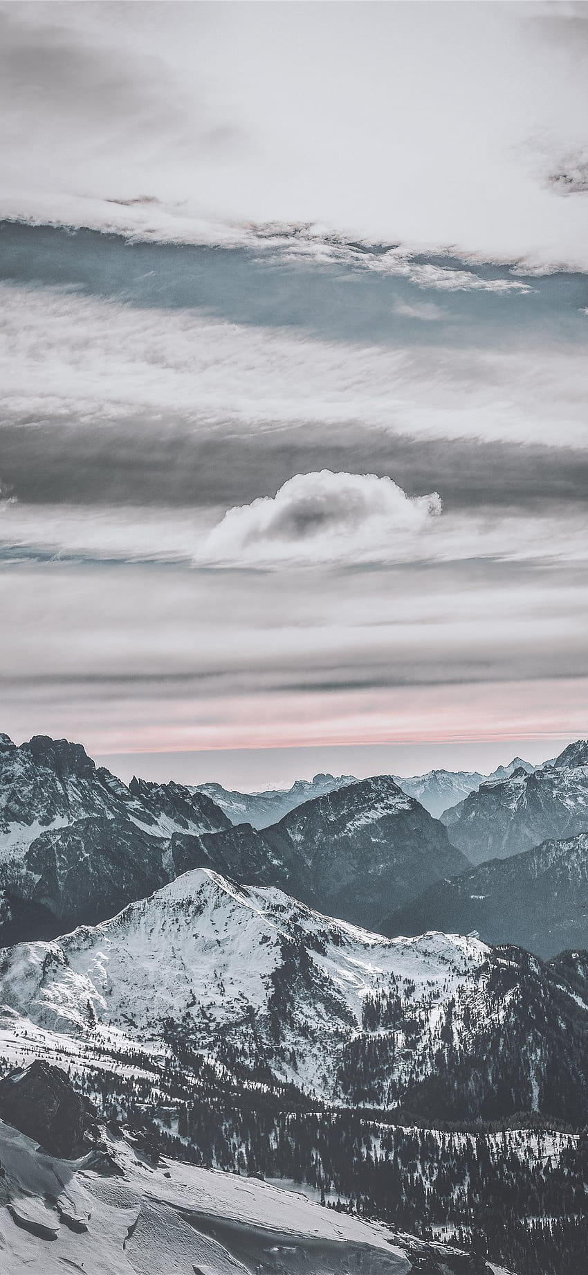 snow capped mountains under white sky ...ilike HD phone wallpaper