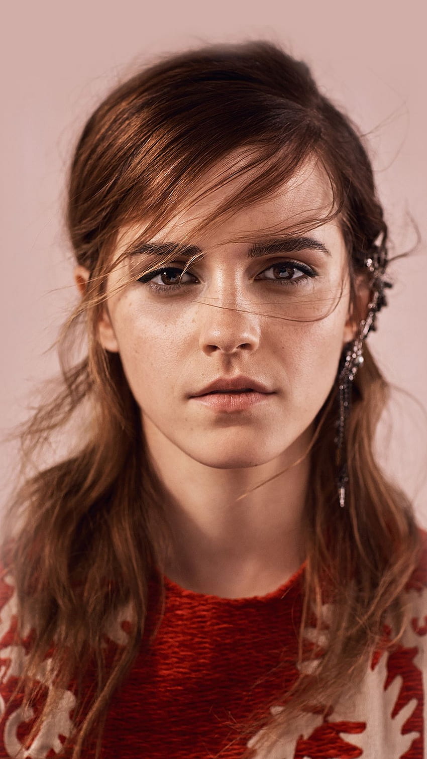 Emma Watson Face Red Film Actrice iPhone 8, belle actrice iphone Fond d'écran de téléphone HD