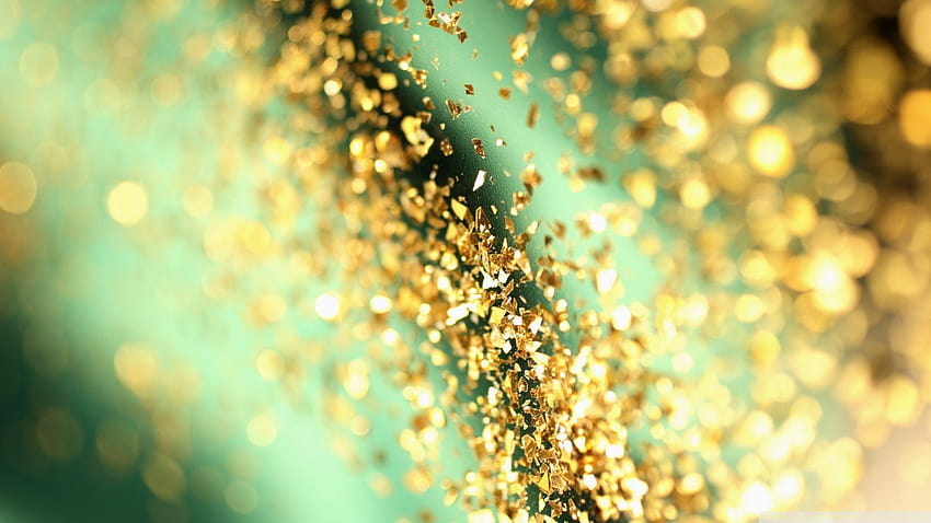 Teal and Gold Glitter HD wallpaper