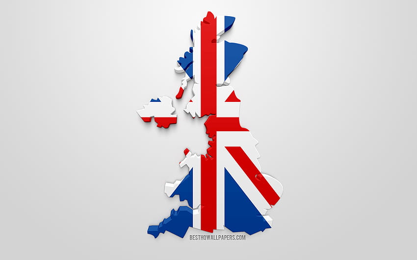Bendera 3d Britania Raya, peta siluet Britania Raya, seni 3d, bendera Britania Raya, Britania Raya, Eropa, Swedia, geografi, siluet Swedia 3d dengan resolusi 2560x1600. Kualitas tinggi, peta united kingdom Wallpaper HD