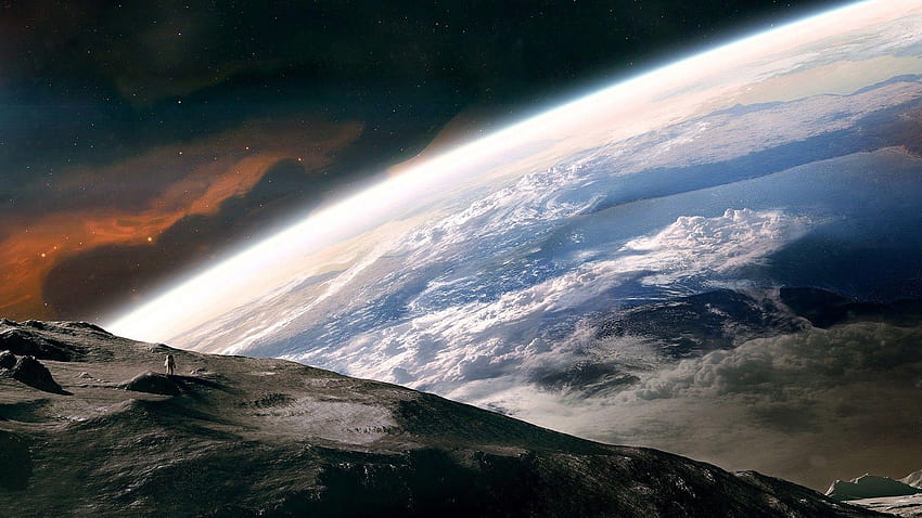 Ilustraciones Astronautas Tierra Viaje al espacio exterior, la tierra desde el espacio fondo de pantalla