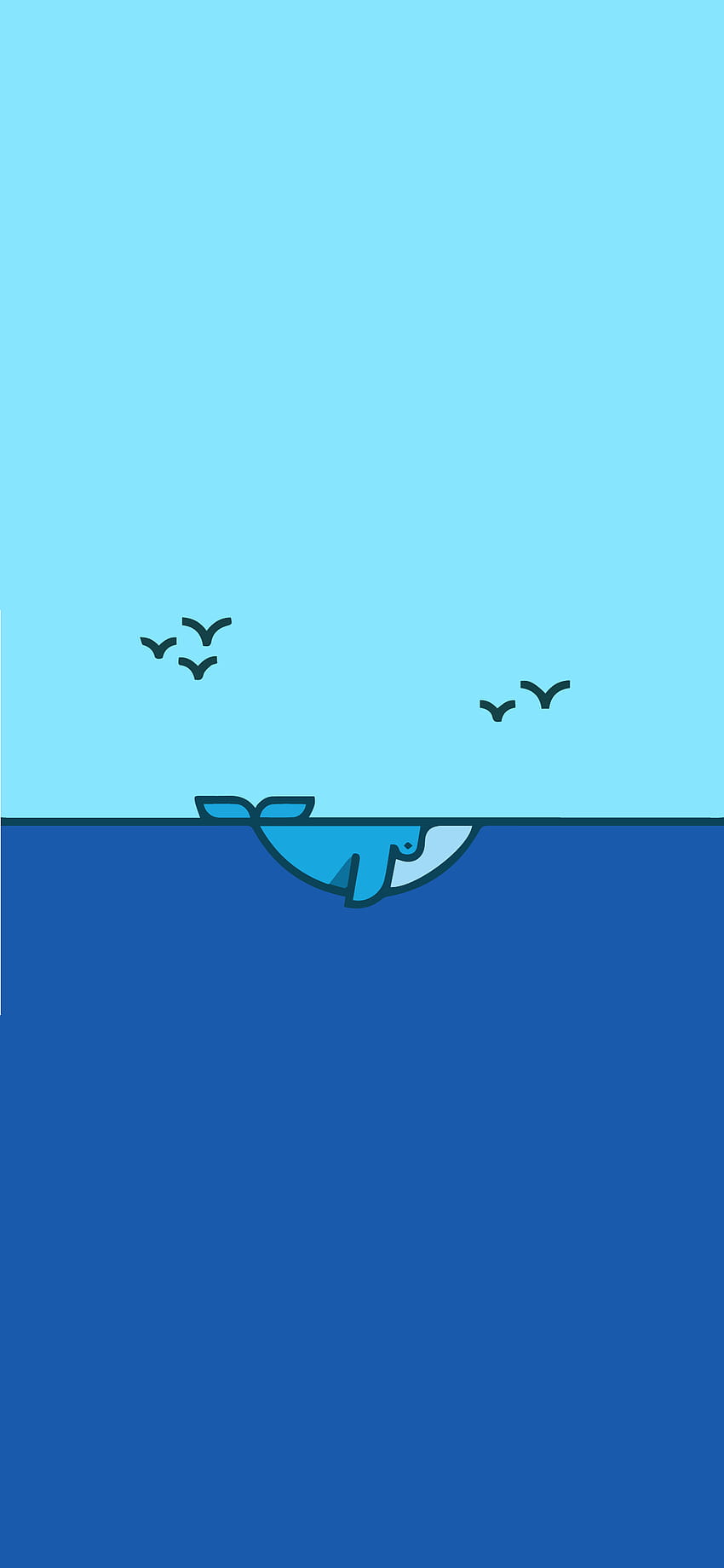 Whale Minimalist Mobile, minimalistisches Waltelefon HD-Handy-Hintergrundbild