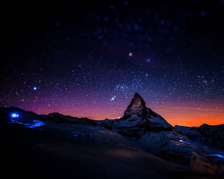 Matterhorn Night Sky, matterhorn starry sky HD wallpaper
