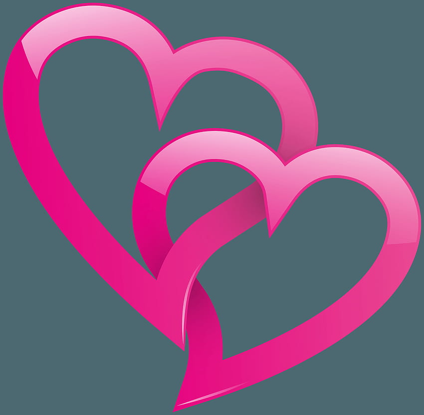 Rosa doppeltes Herz PNG ClipArt HD-Hintergrundbild