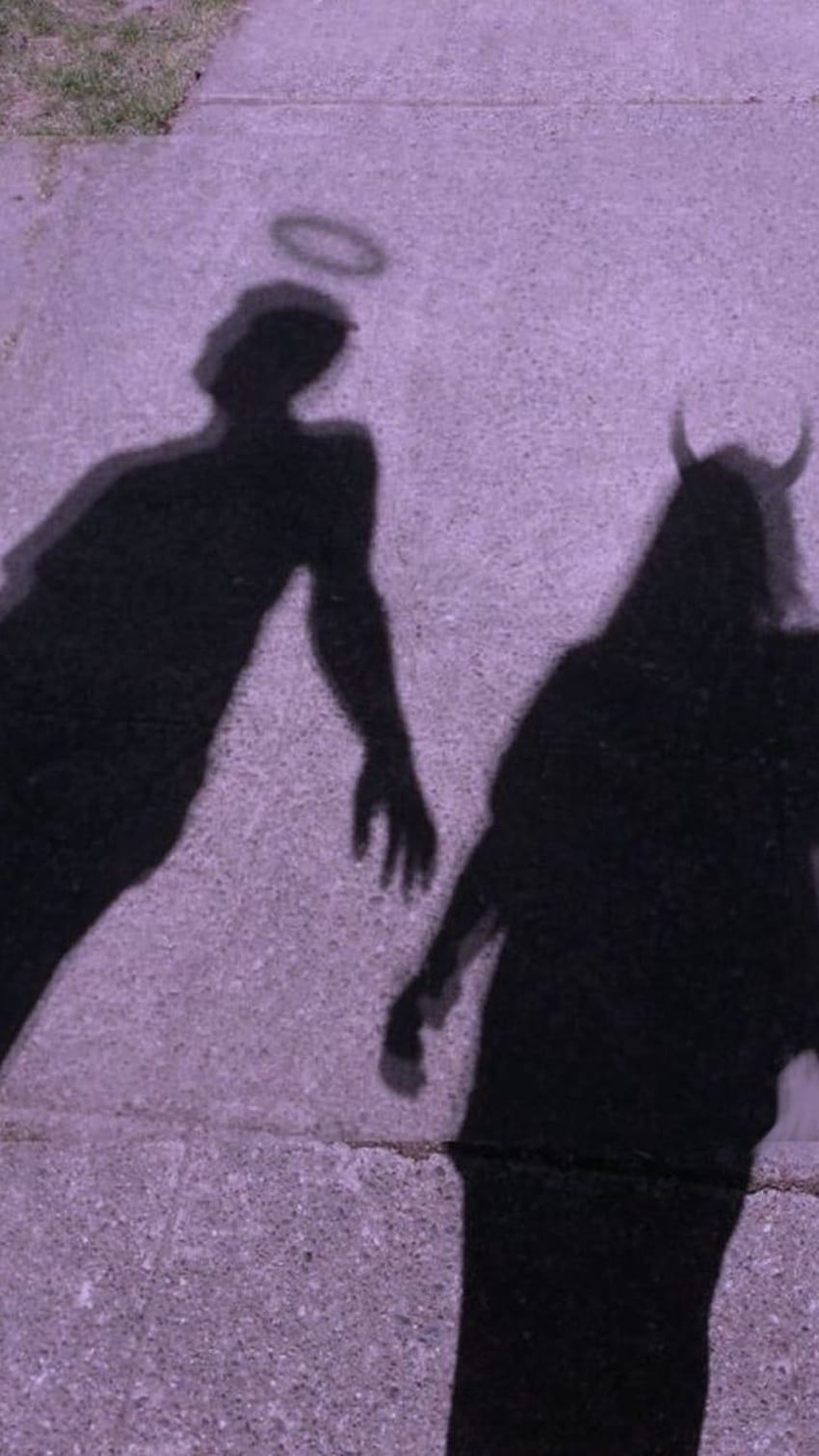 Devil Girl Shadow, публикувано от Райън Джонсън, дяволски сенки лилави HD тапет за телефон