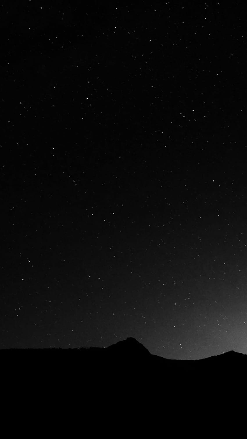 Night Sky over the Mountains Black White, black mobile HD phone wallpaper