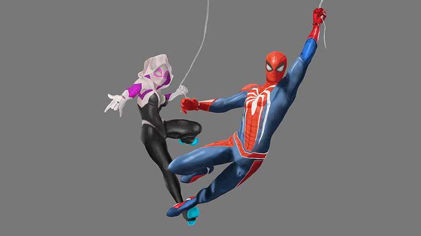 Spiderman Ps4 And Spider Gwen Art, スーパーヒーロー 高画質の壁紙